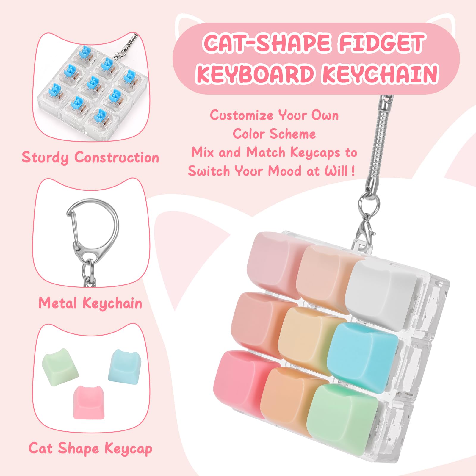 Netholid pastel rainbow buttons displaying soothing color palette for stress relief.