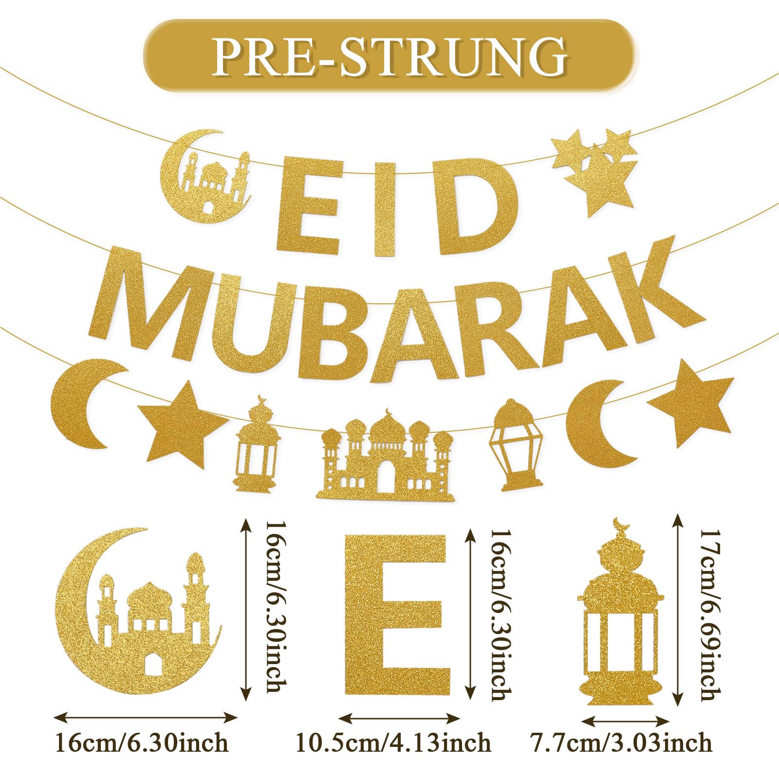 Netnology Eid Mubarak banner moon star mosque pattern adds elegant Ramadan ambience