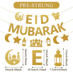 Netnology Eid Mubarak banner moon star mosque pattern adds elegant Ramadan ambience