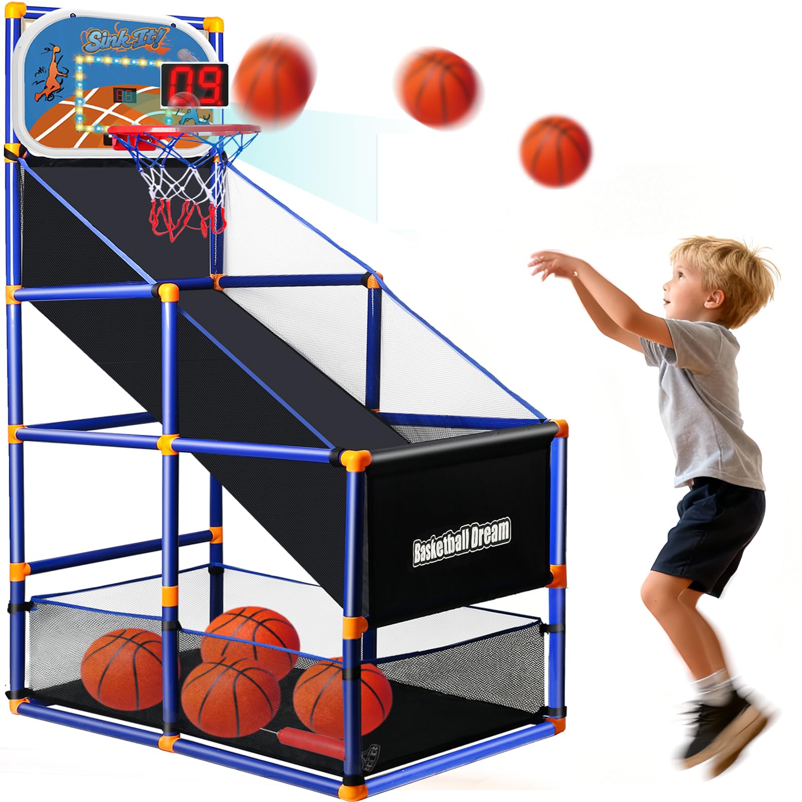 NEUBSAW LED arcade basketball board with bright lights for engaging indoor play