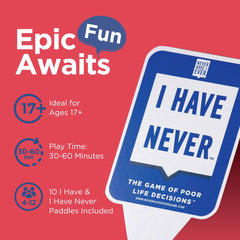 Never Have I Ever paddles close-up, durable material designed for long-lasting play.