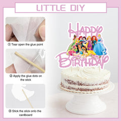 NEW BARLEY Princess cake topper gold accent elevates birthday dessert presentation.