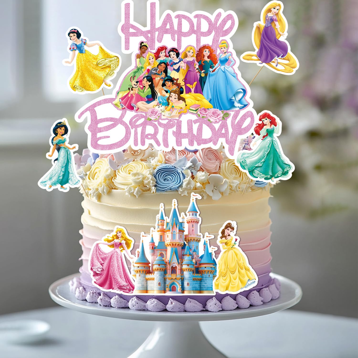 NEW BARLEY Princess cake topper pink design adds playful charm to cakes.