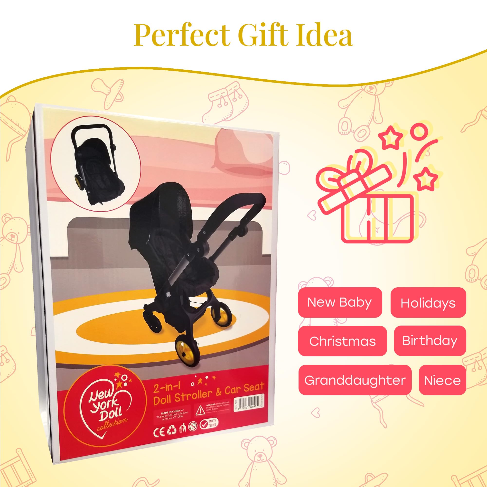 Fits dolls up to 20 inches for versatile toy play
