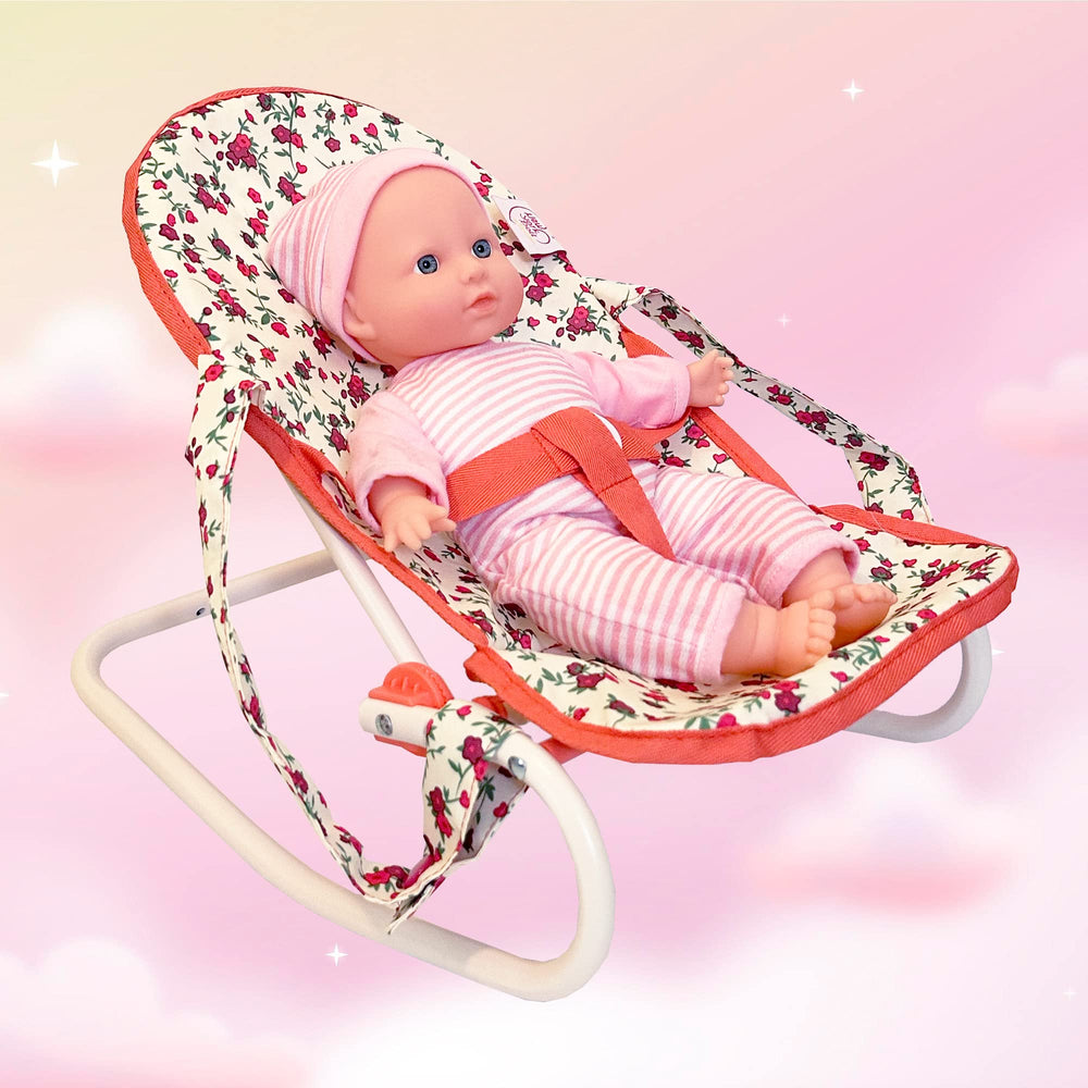 The New York Doll Collection pack n' play doll crib portable for travel.