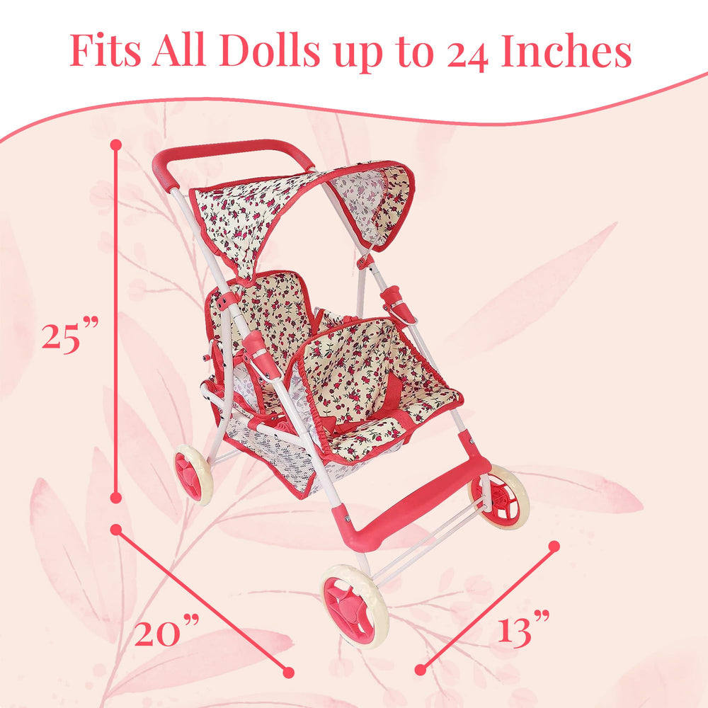 The New York Doll Collection rolling wheels support smooth, easy maneuvers for toddlers.
