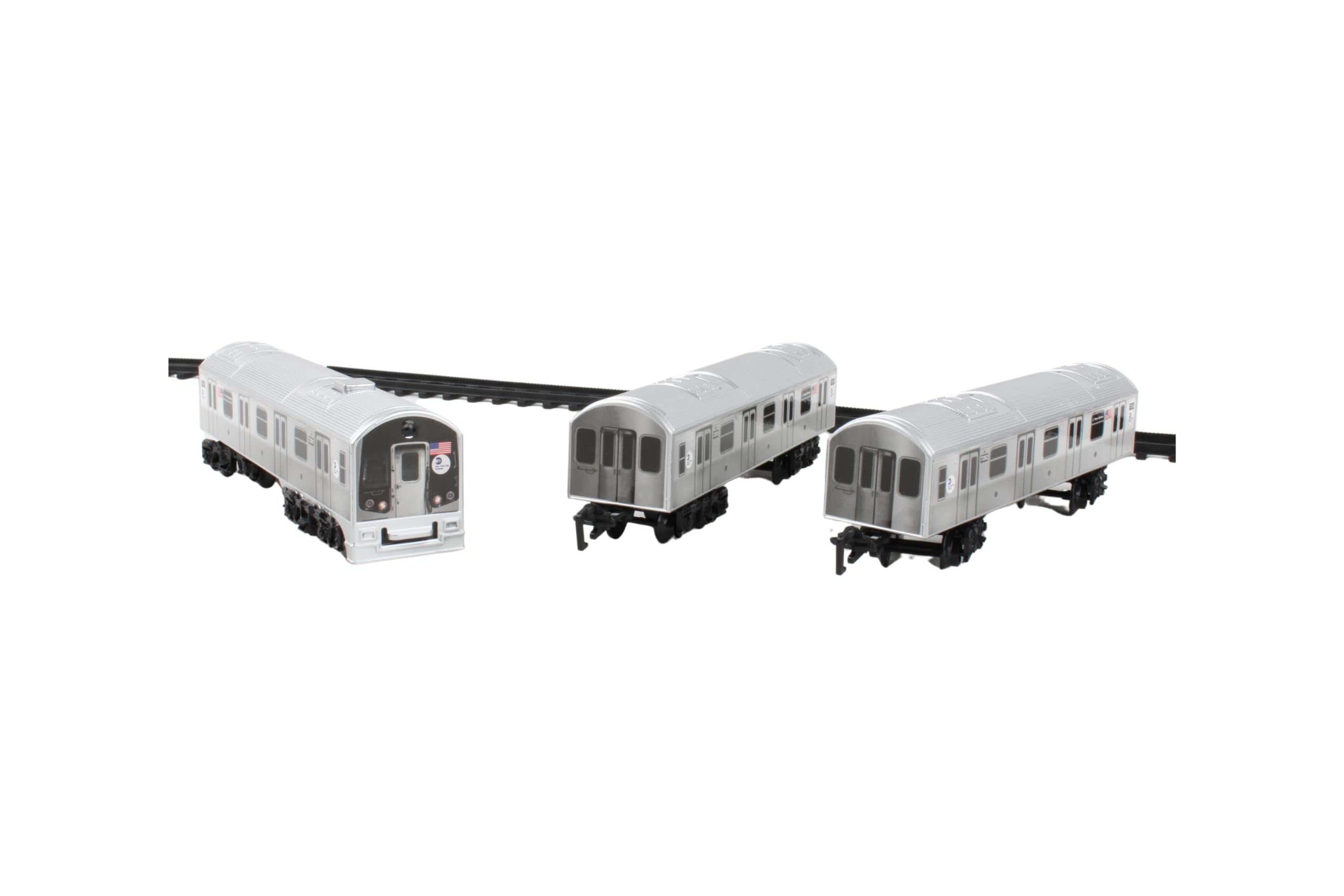 New York MTA subway car interior detail adds realistic touches.