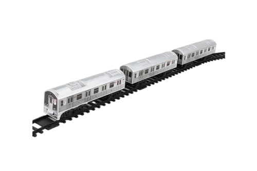 New York MTA train set uses battery power for easy indoor operation.