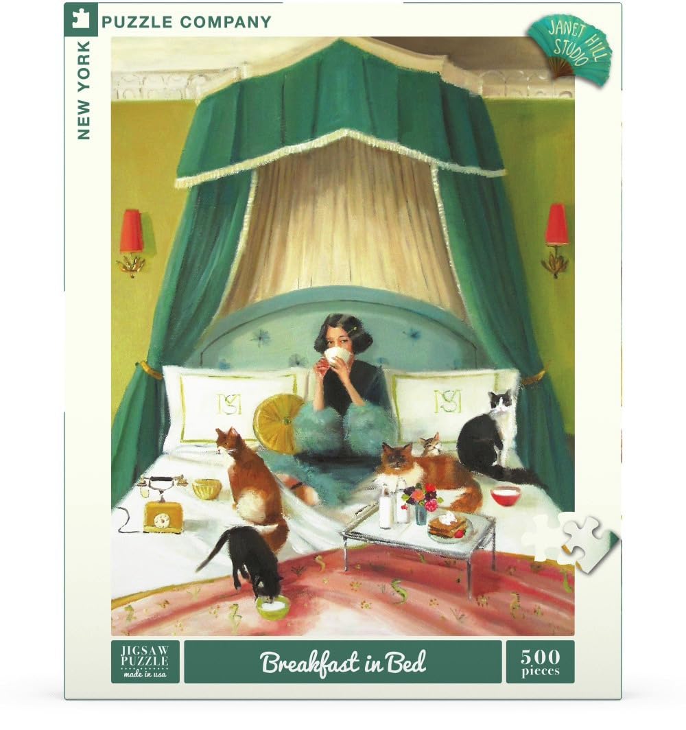 Janet Hill art style puzzle with nostalgic scene for calm concentration