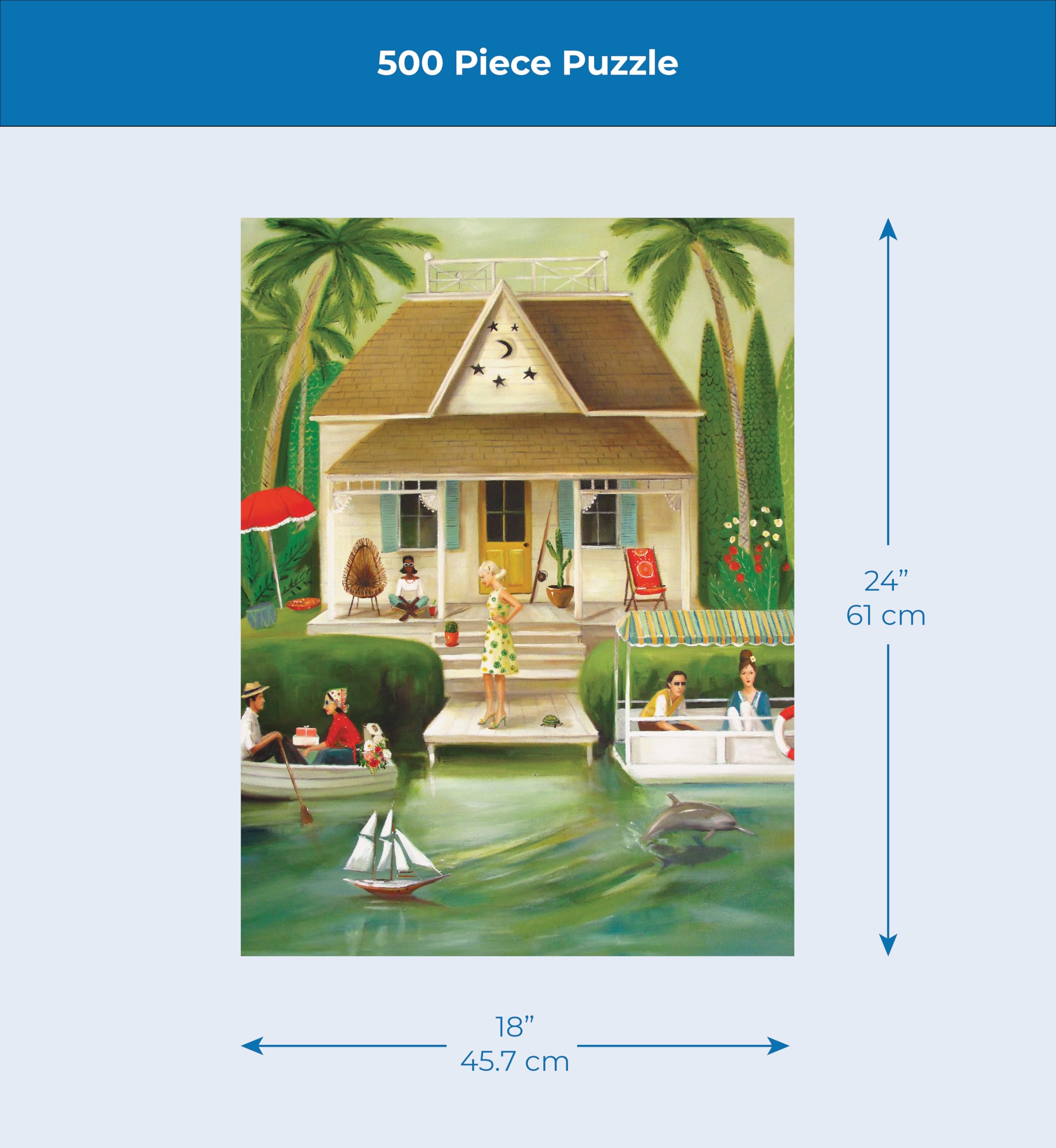 New York Puzzle Company Janet Hill Splendid Summer Home garden moments puzzle