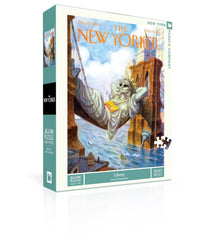 New York Puzzle Company New Yorker Liberty puzzle box ready for gift and display.