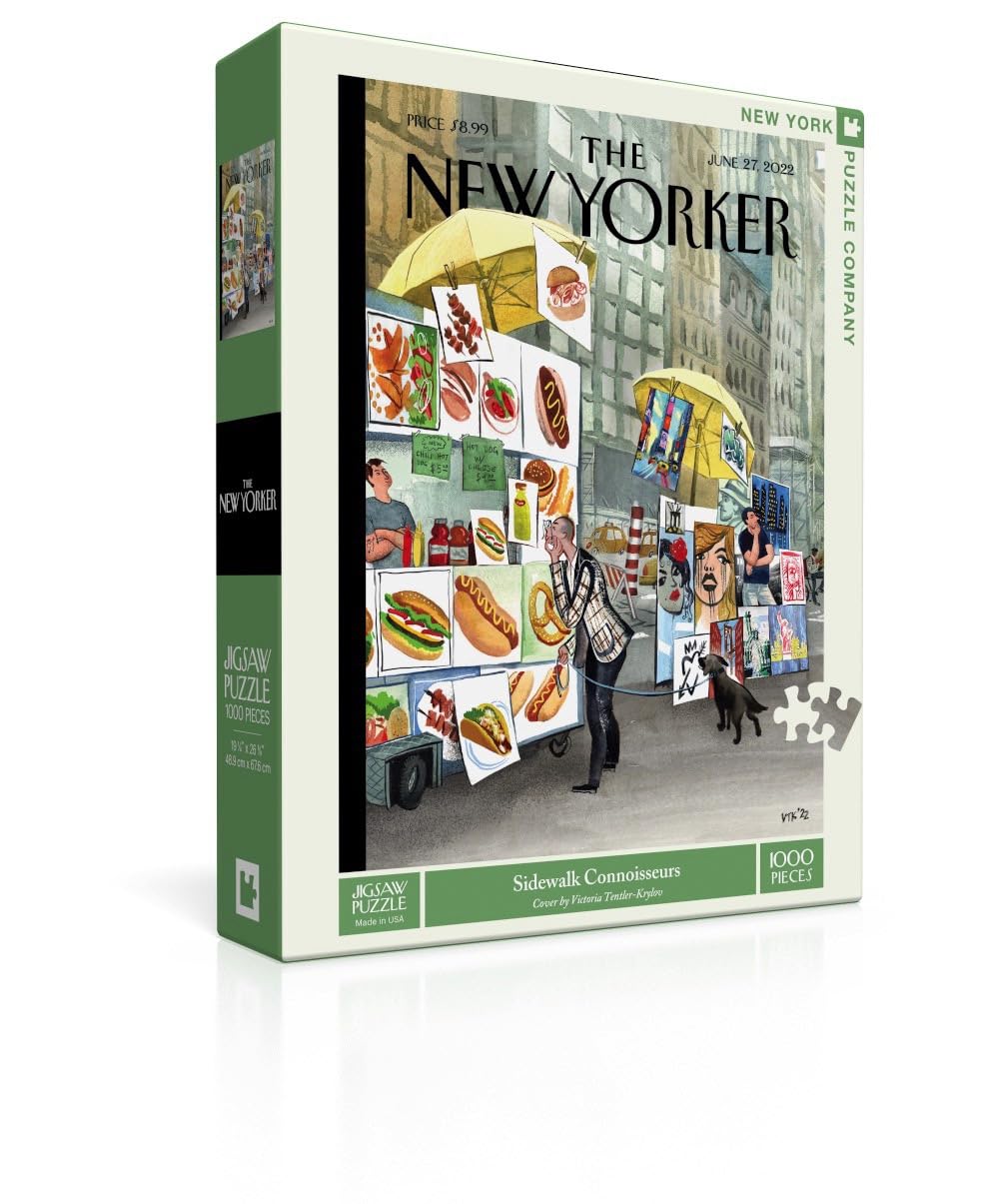 New York Puzzle Company – New Yorker sidewalk connoisseurs cover, ideal for family puzzle nights.