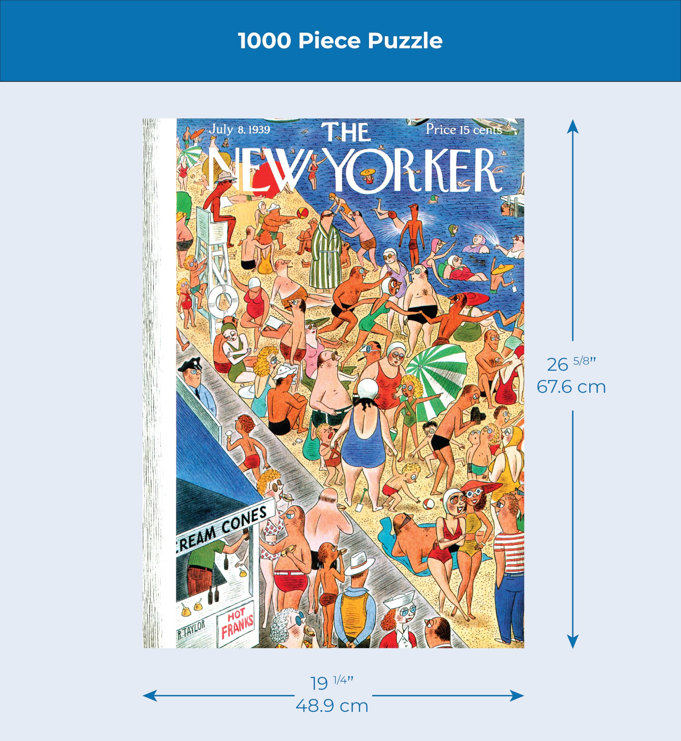 New York Puzzle Company random die-cut pieces close-up, adds challenge and tactile variety.