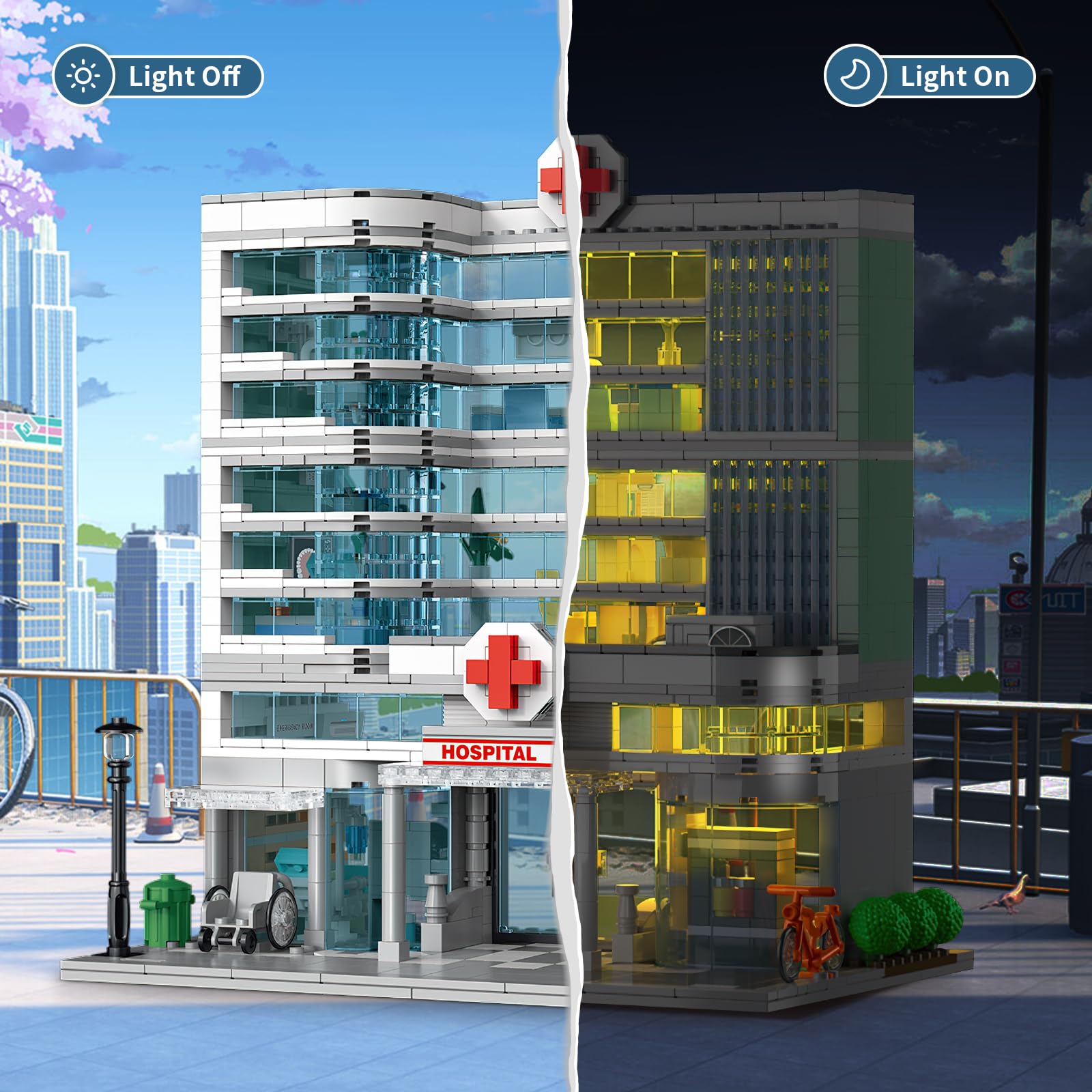 NEWABWN City Hospital lego-compatible design fits with brick collections
