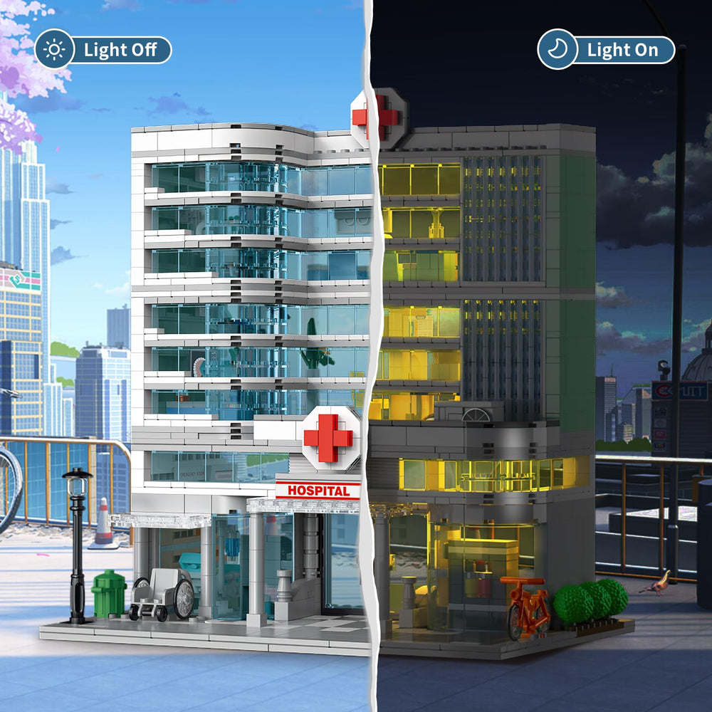 NEWABWN City Hospital lego-compatible design fits with brick collections