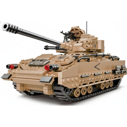 NEWABWN M2 Bradley tank toy front view shows detailed armor for display and play
