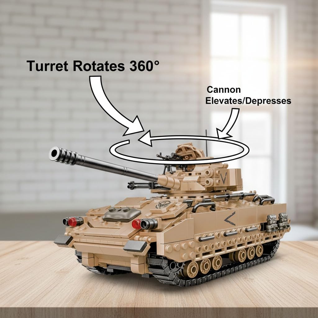 NEWABWN M2 Bradley tank toy rear ramp highlights accessible interior features
