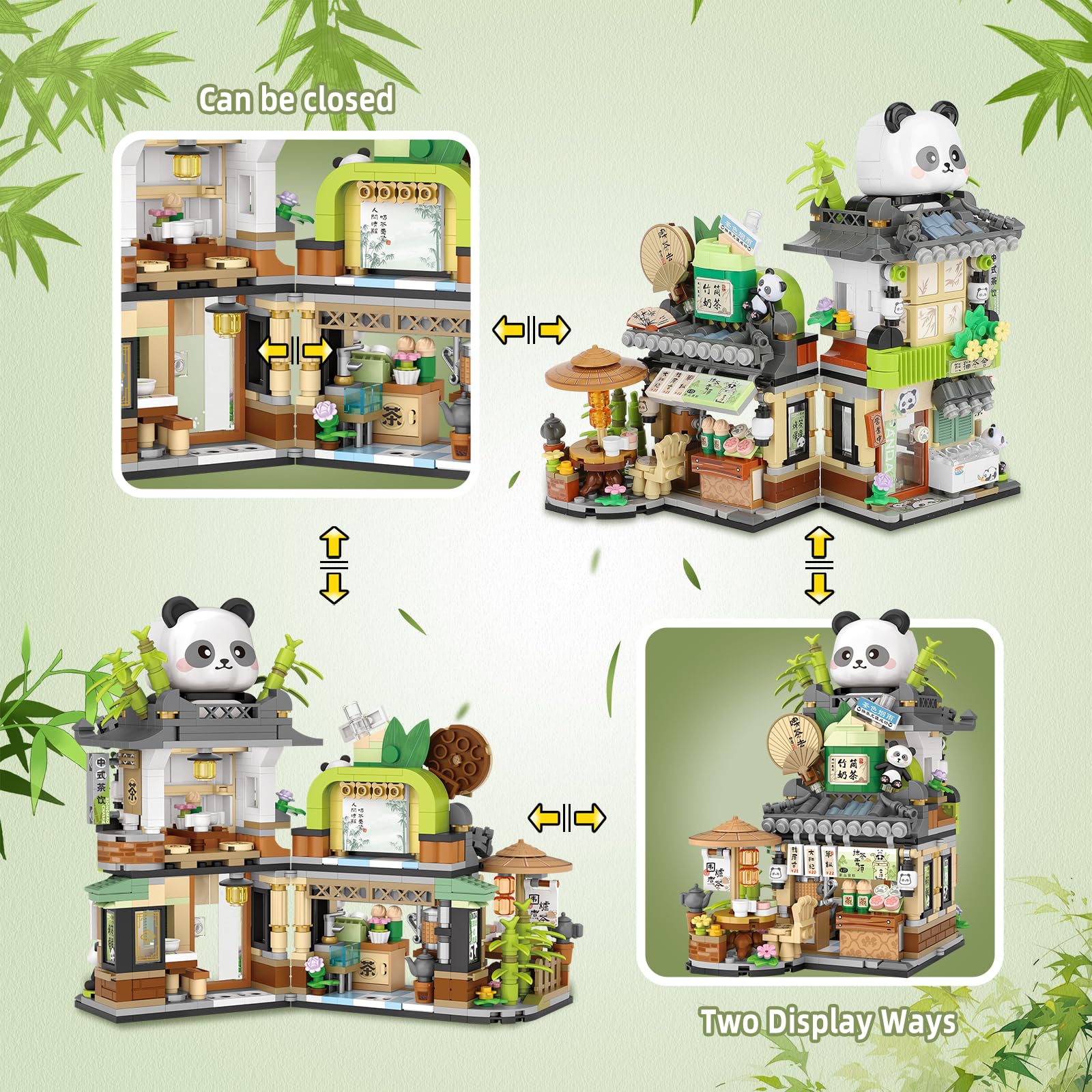 NEWABWN Panda figurines-collectible accompany the scene for cute play accents.