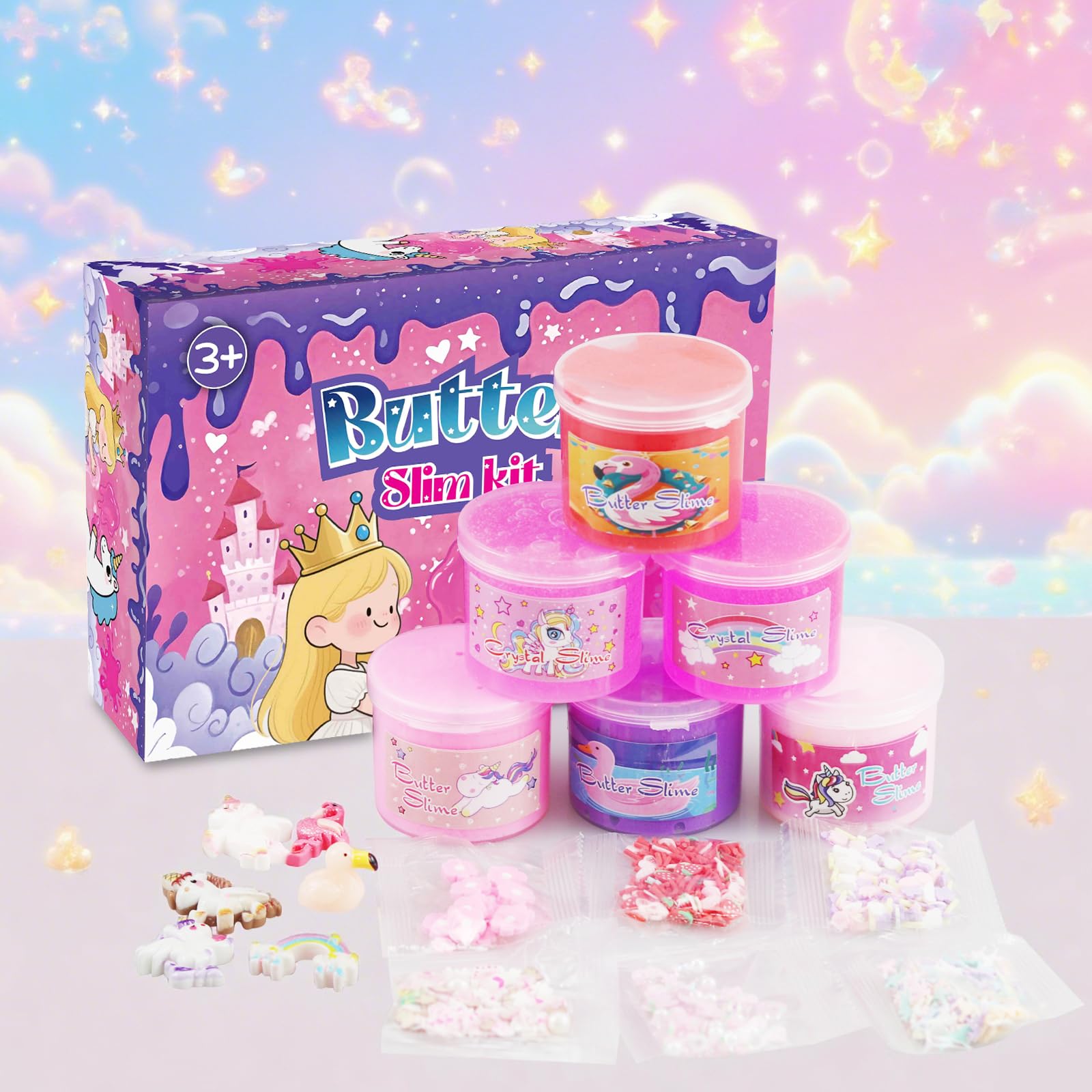 NEWCHEN unicorn slime kit flamingo: charming accessory inspires imagination