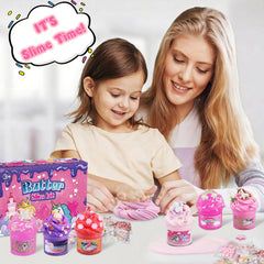 NEWCHEN unicorn slime kit pink crystal slime: shimmering, stretchable fun