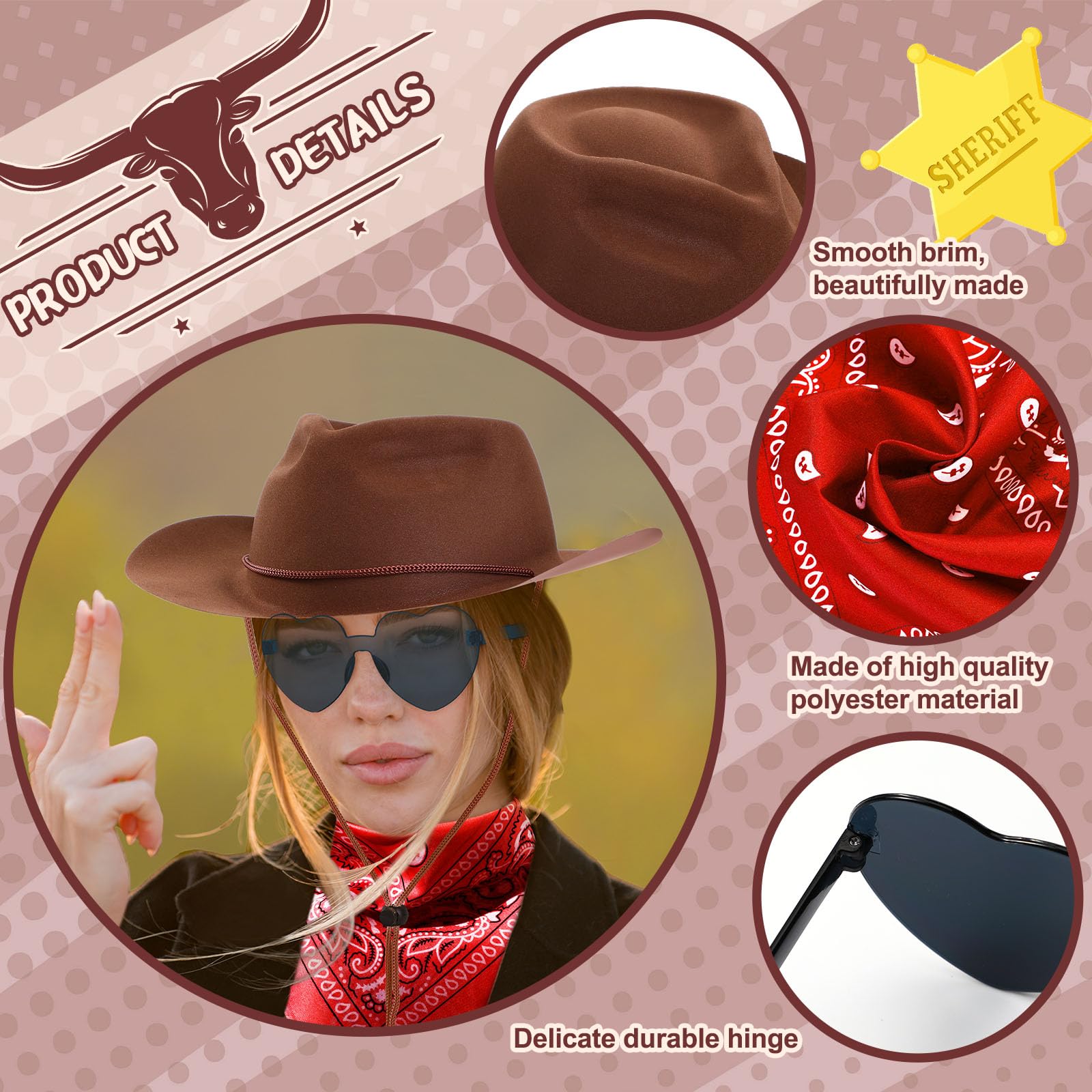 Newcotte rimless heart sunglasses six-pack for playful looks.