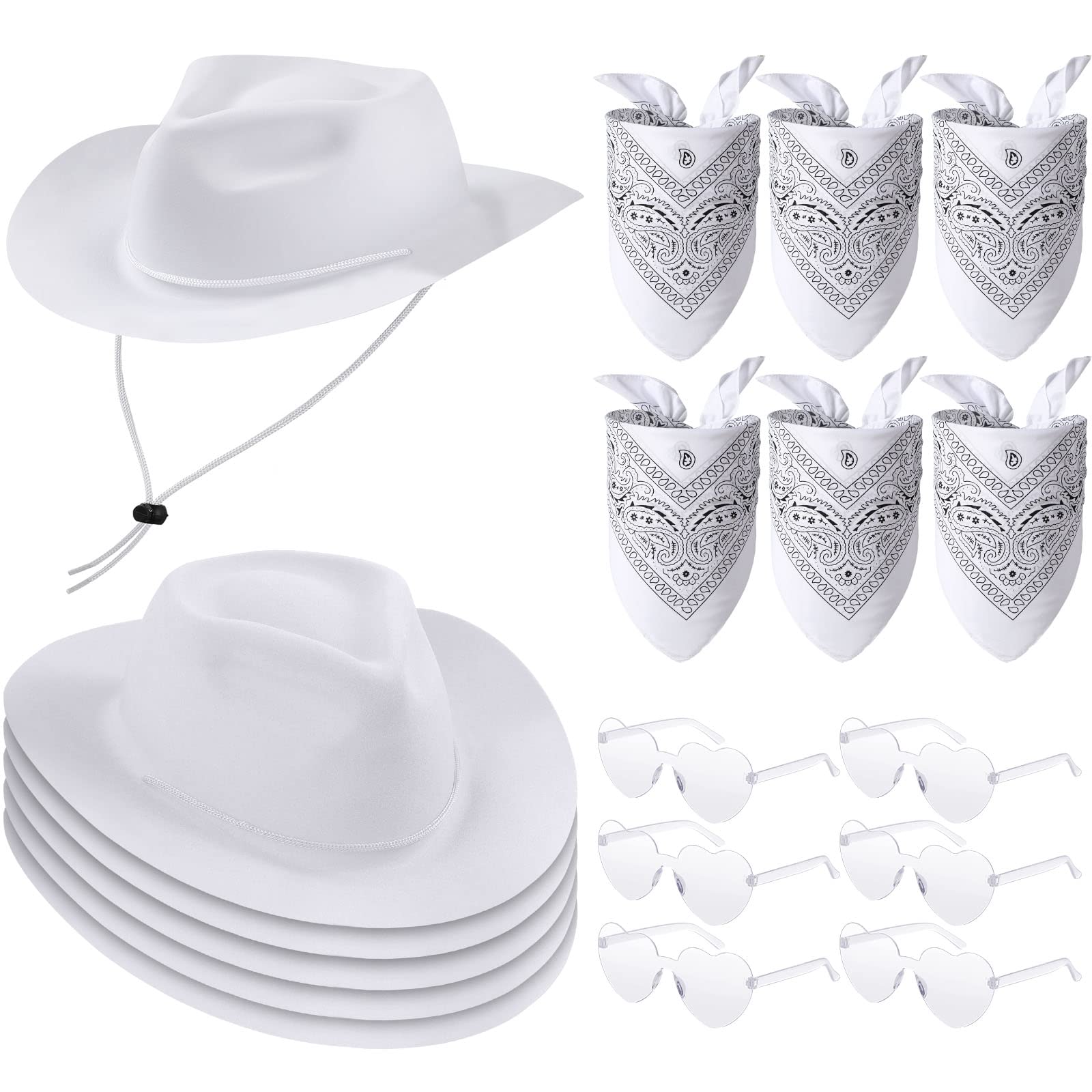 Newcotte western cowboy hat set white hats for playful cosplay at parties
