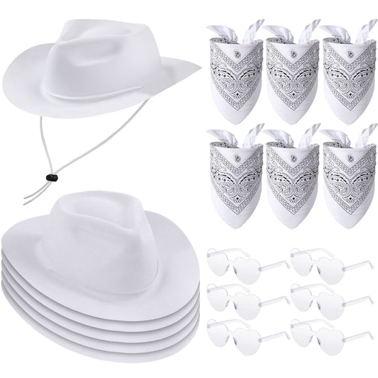 Newcotte western cowboy hat set white hats for playful cosplay at parties