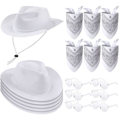 Newcotte western cowboy hat set white hats for playful cosplay at parties