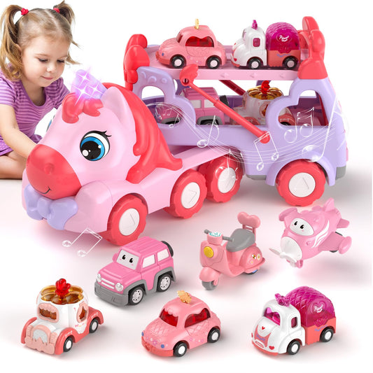 Newcrave princess transport truck with unicorn boosts imaginative play for toddlers