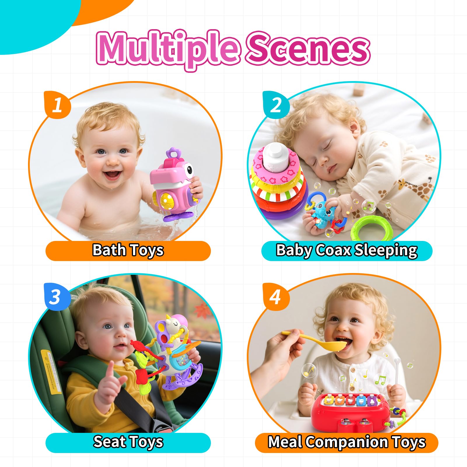 newcrave pull-string infant toy enhances fine motor skills