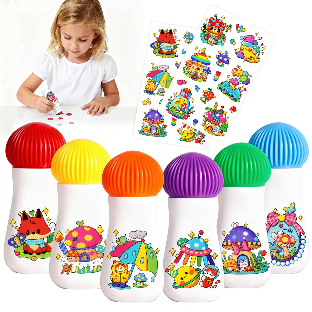 NewFamily mushroom-design dot markers for toddlers, mess-free art time