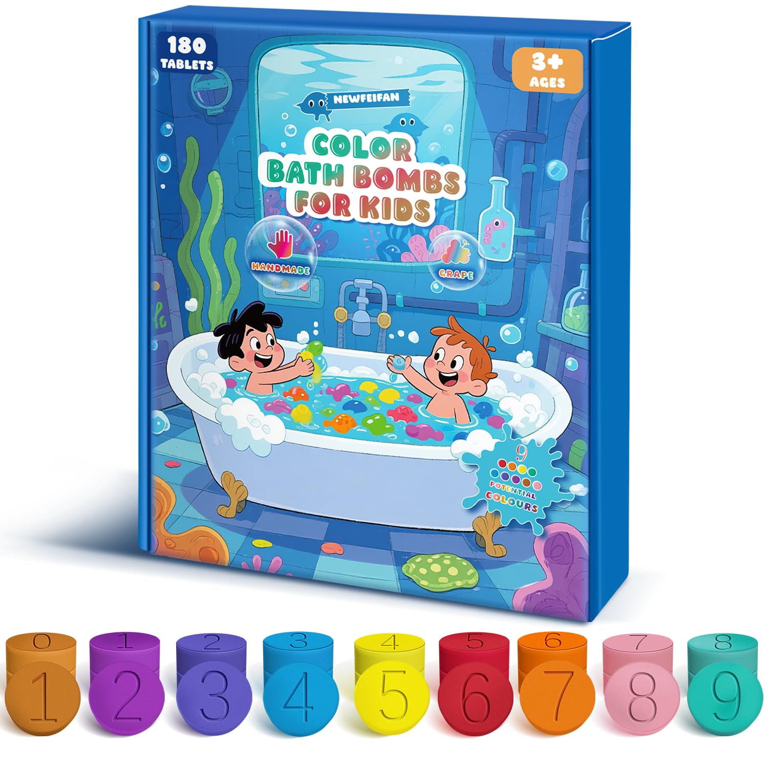 NEWFEIFAN color-tablets for bath art spark creativity and color exploration.