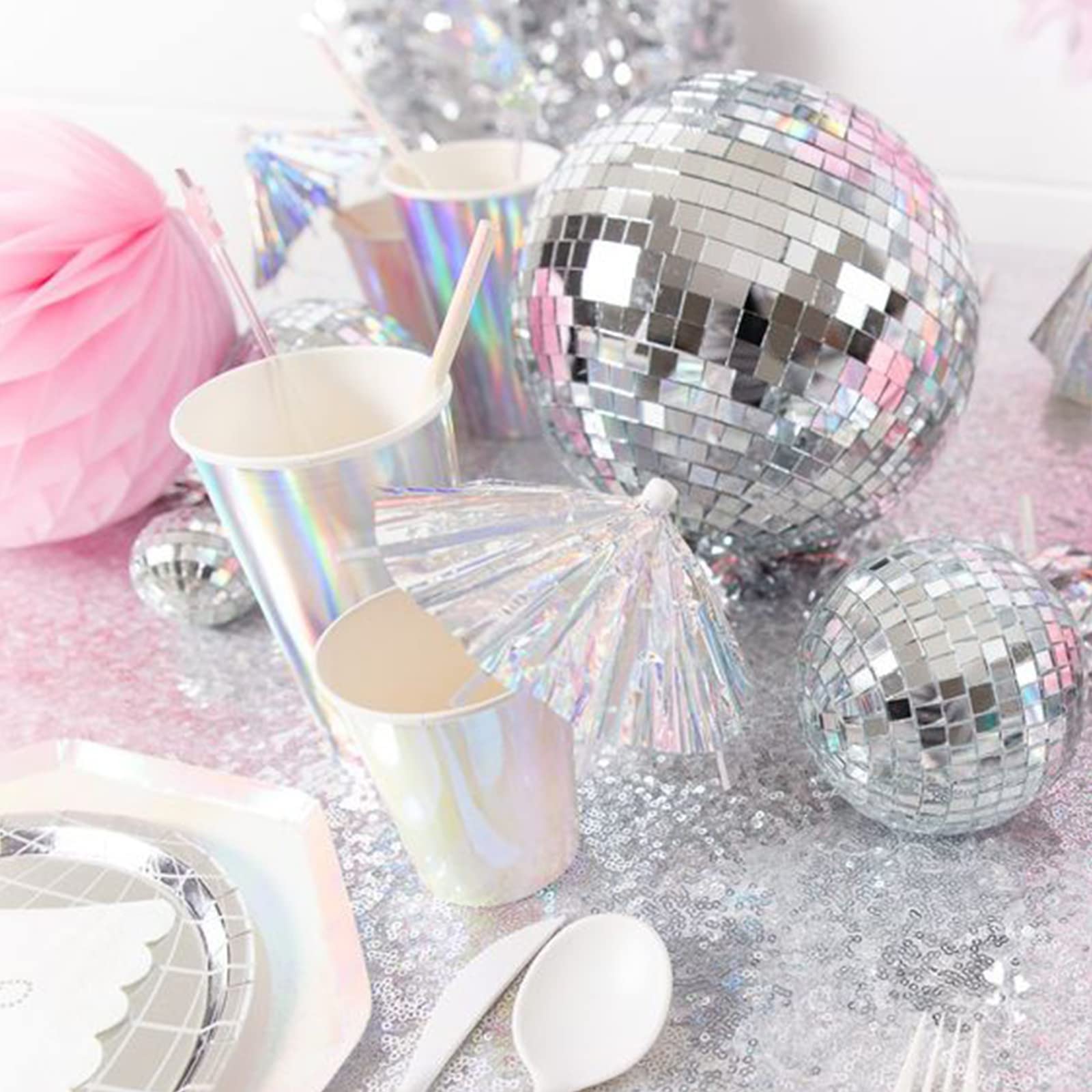 Newmemo 4cm disco ball decor shines on cakes and tables.