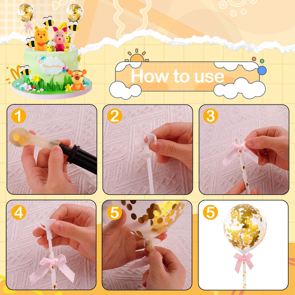 Newmemo Winnie-cake-topper-display helps showcase the Pooh theme beautifully.