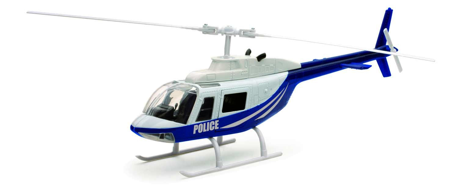 NewRay Bell 206 helicopter model in dark blue and white, ideal display piece.