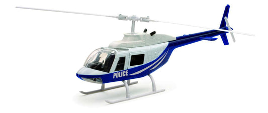 NewRay Bell 206 helicopter model in dark blue and white, ideal display piece.