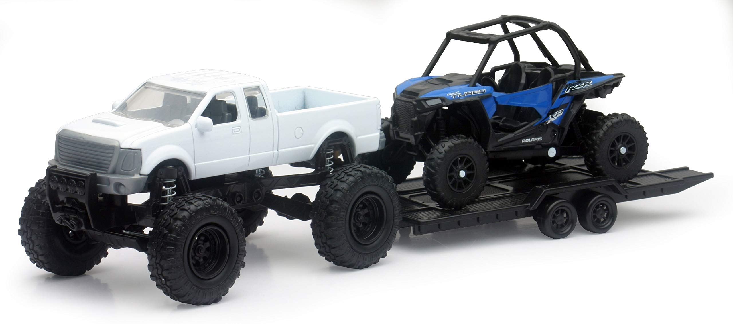 NewRay die-cast pickup truck with Polaris RZR XP1000 EPS for display and play.