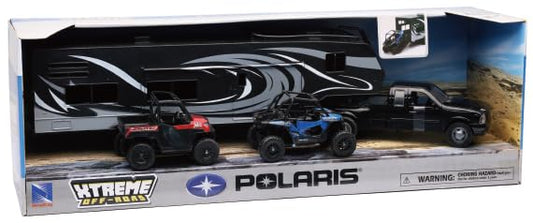 NewRay die-cast pickup with toy hauler and red Ranger ready for imaginative adventures.