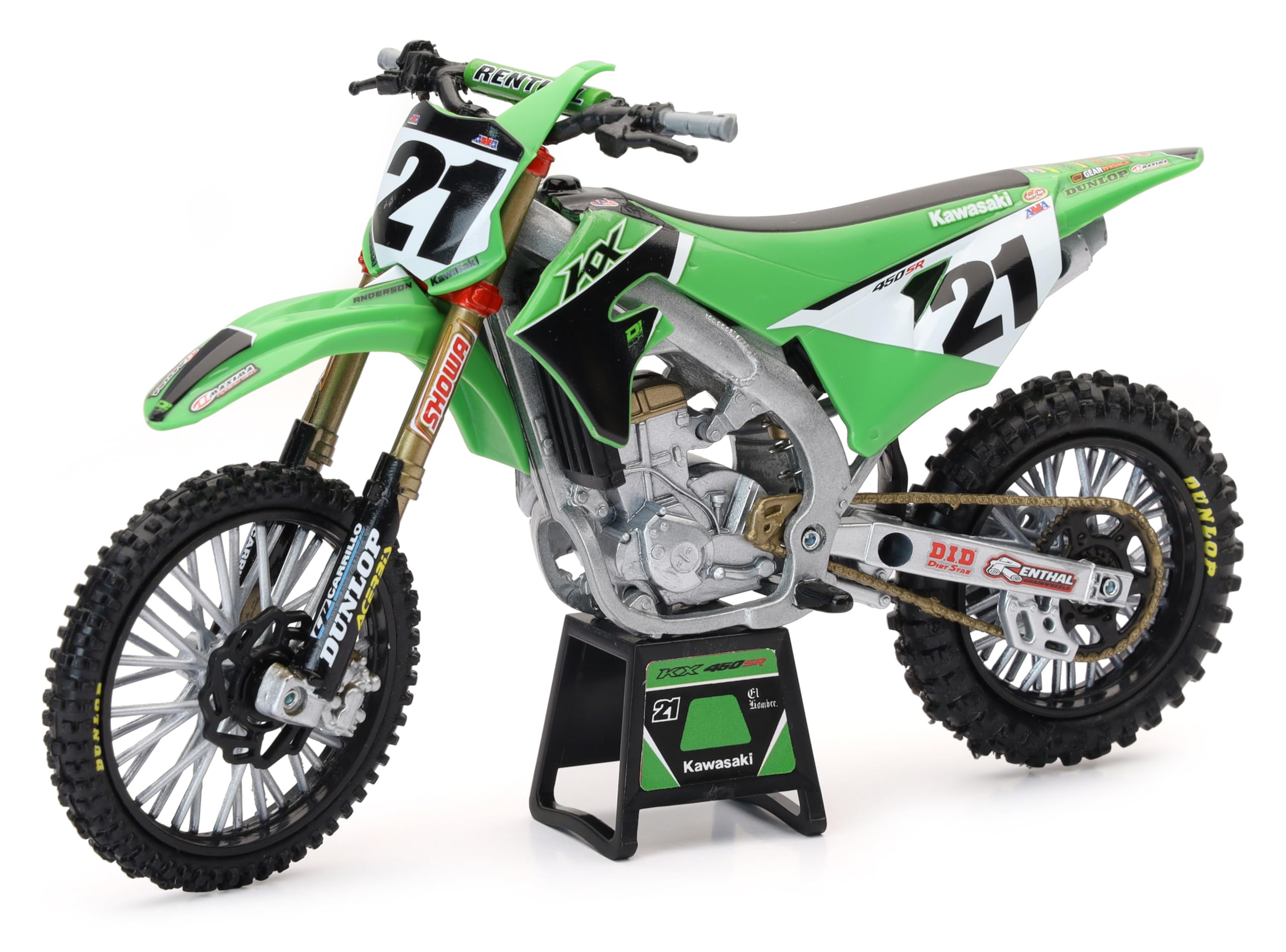 NewRay Kawasaki Race Team bike replica Jason Anderson in 1:12 scale for collectors.