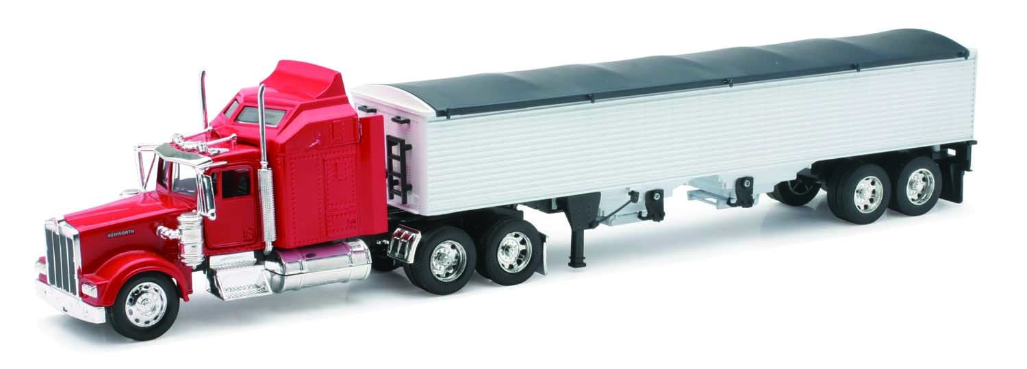 NewRay Kenworth W900 grain hauler tractor-trailer for display and imaginative grain transport.
