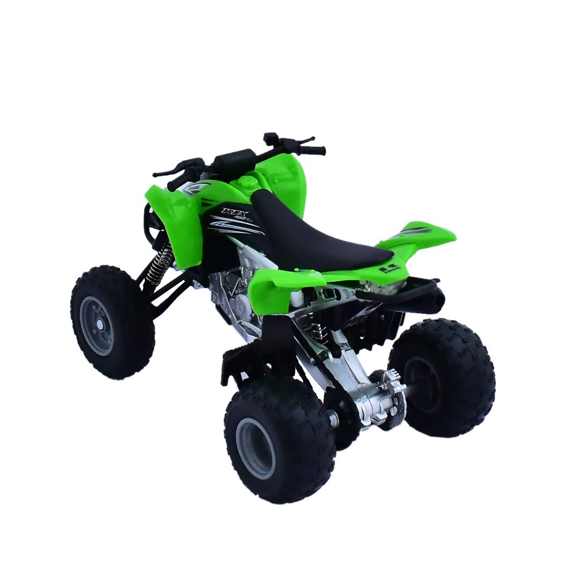 NewRay KFX450R 1:12 ATV left side features precise decals and silhouette.