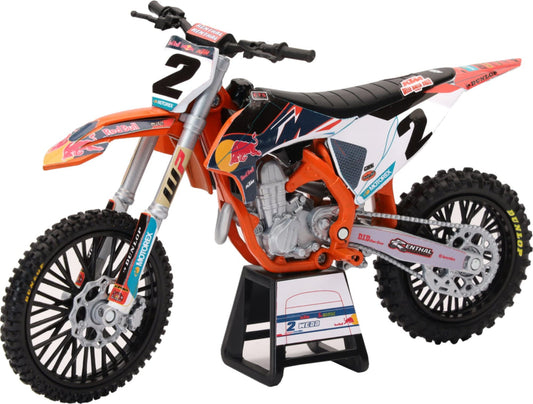 NewRay KTM 450 SX-F #2 Cooper Webb diecast model for display and collection enthusiasts.