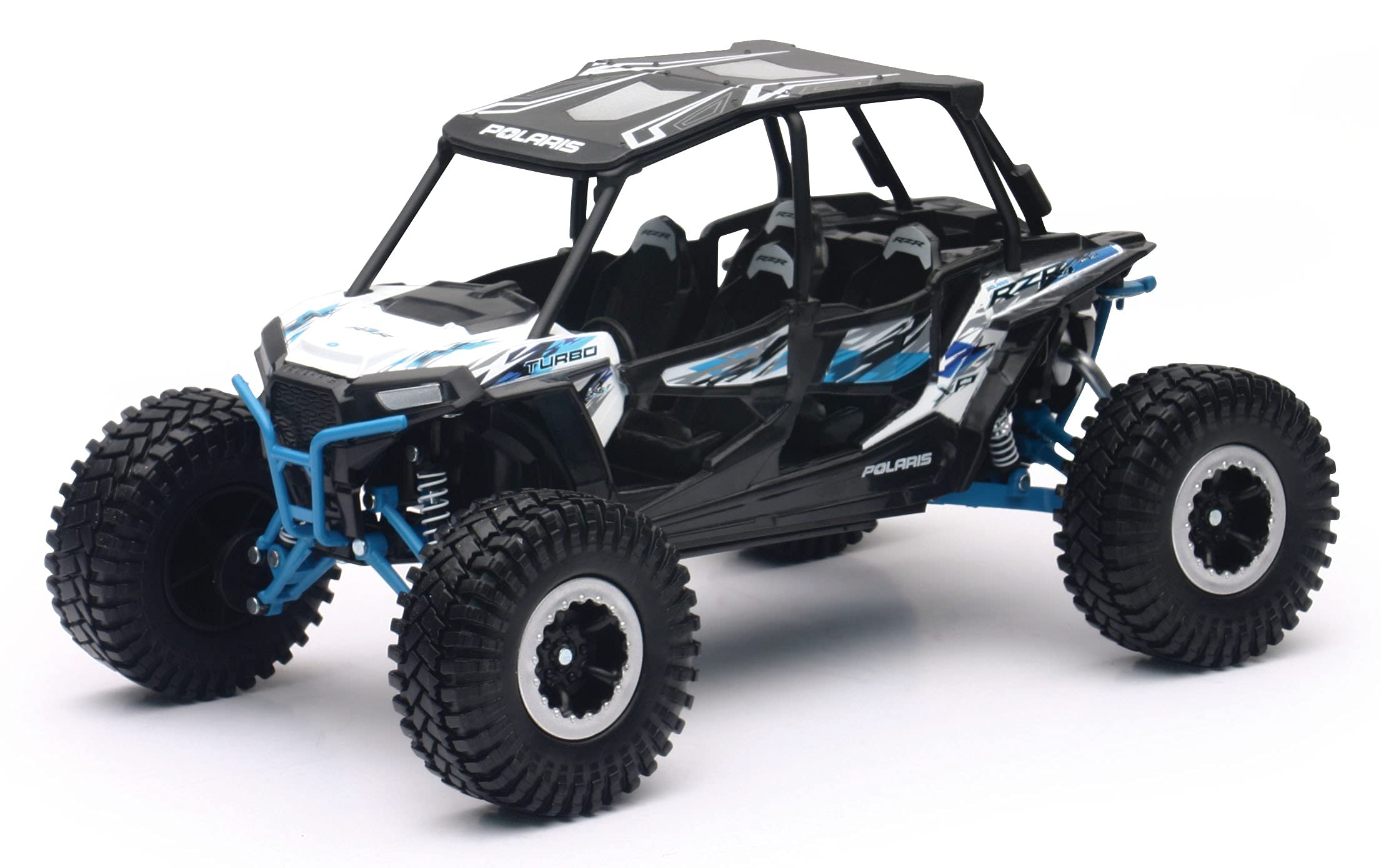 NewRay Polaris XP4 Turbo EPS RC in white, licensed die-cast replica for display and light play.