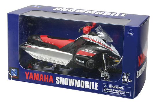 NewRay Yamaha FX Snowmobile model side view highlights realistic suspension for display.