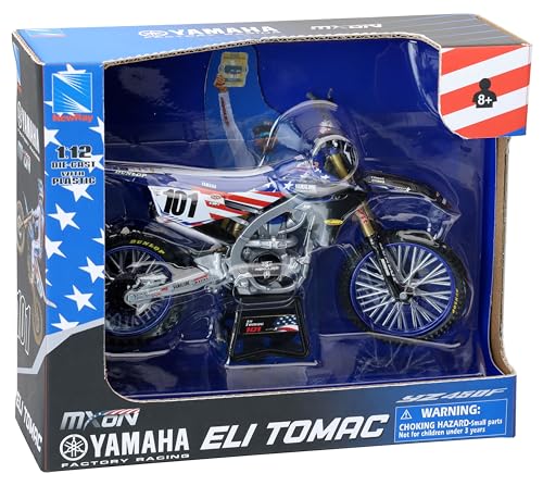 NewRay Yamaha YZ450F 1:12 scale detail shot, great for gifting and close inspection.