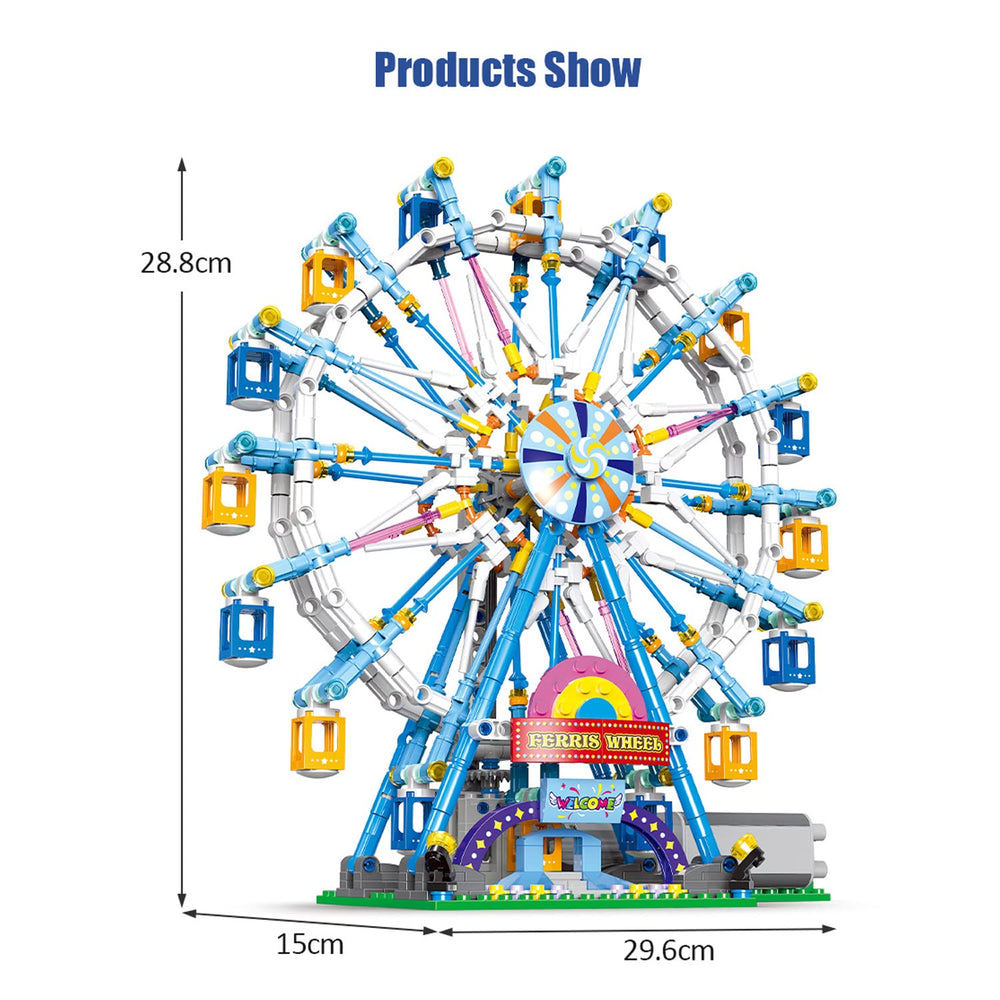 NEWRICE assembled Ferris Wheel shows a striking 28x30x15 cm profile