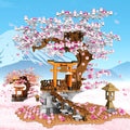 NEWRICE Sakura Tree House Lights front view with vibrant LED accents for display.