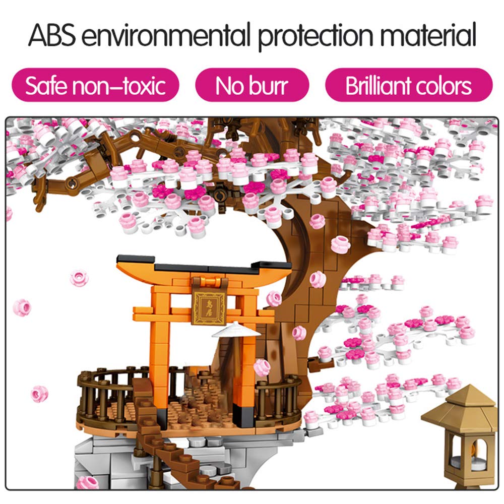 NEWRICE Sakura Tree House Lights shrine gate focus for dramatic display.