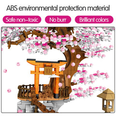 NEWRICE Sakura Tree House Lights shrine gate focus for dramatic display.