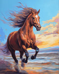 Newsight Paint by Numbers running horse canvas, ready for color exploration and relaxation.